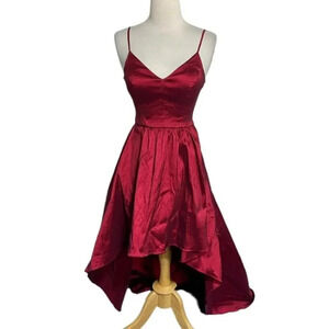 B. SMART‎ dress women’s size 3 sexy red spaghetti strap hi/low formal